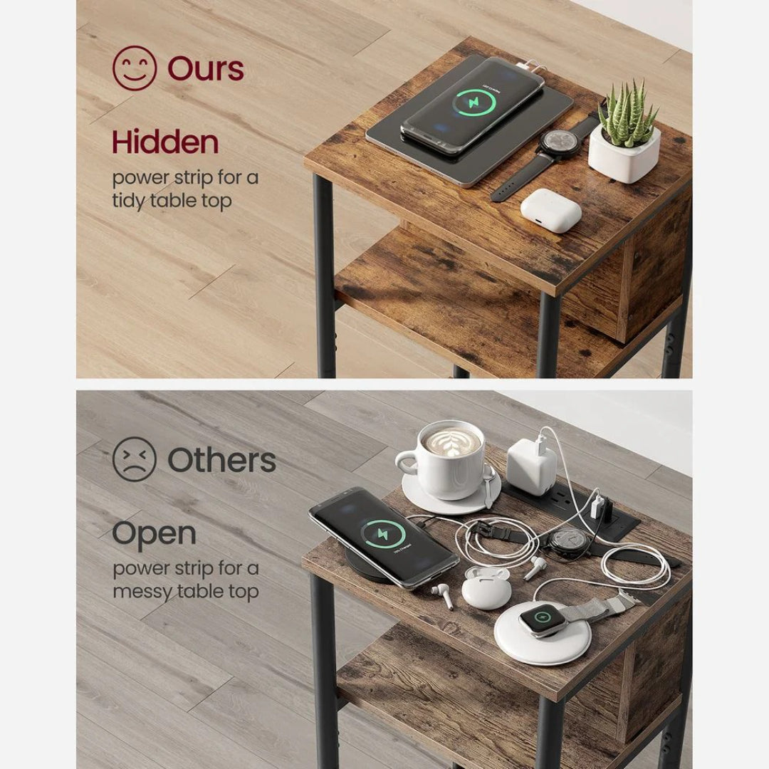 Sidebord i 3 niveauer med USB-porte og stikkontakter, produktvisning 27 | Noreva Home