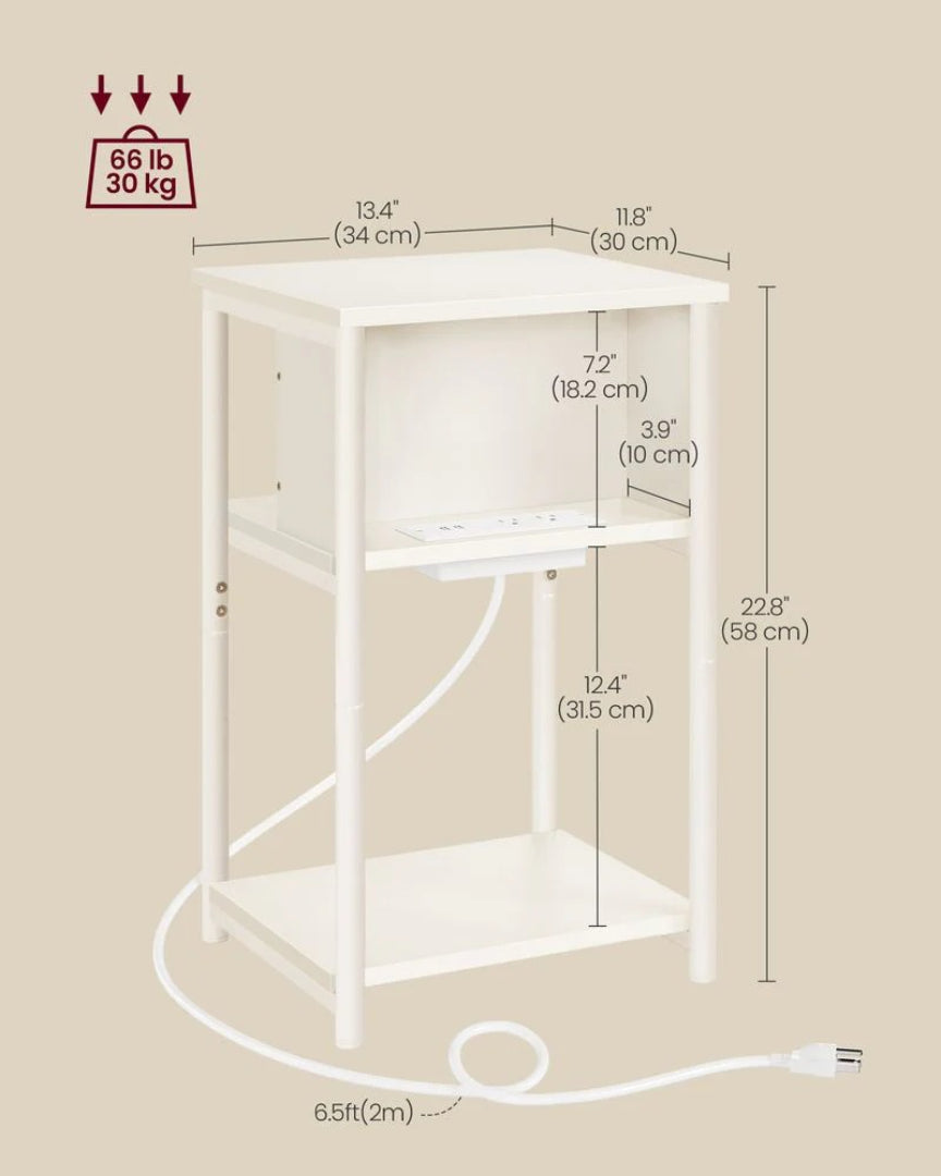 Sidebord i 3 niveauer med USB-porte og stikkontakter, produktvisning 47 | Noreva Home
