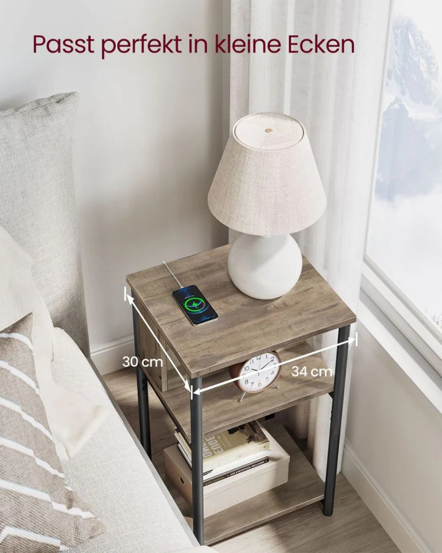 Sidebord med stikkontakt og USB-porte – produktvisning 4 | Noreva Home