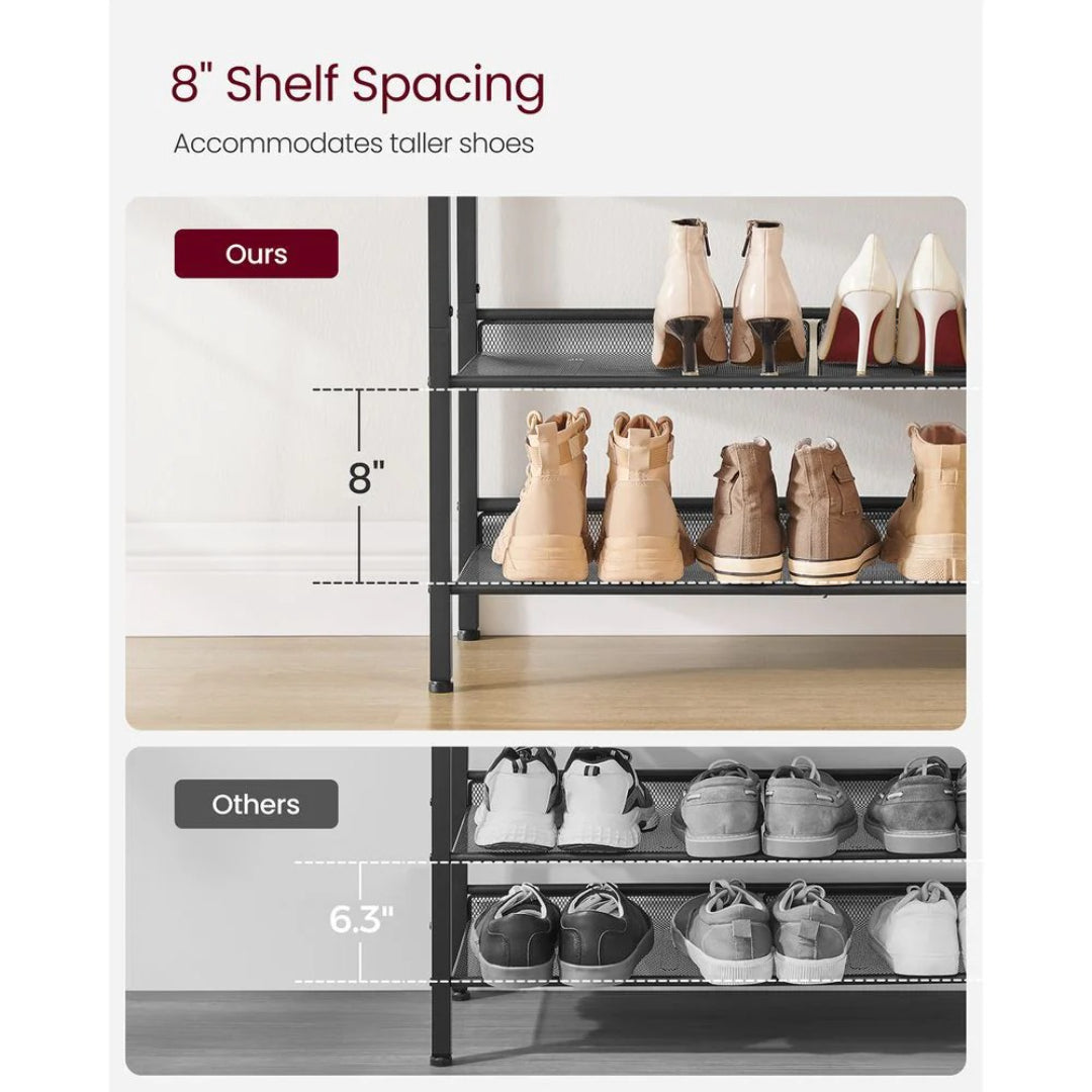 Skoreol med 4 niveauer, trådhylder og topplade, produktvisning 8 | Noreva Home