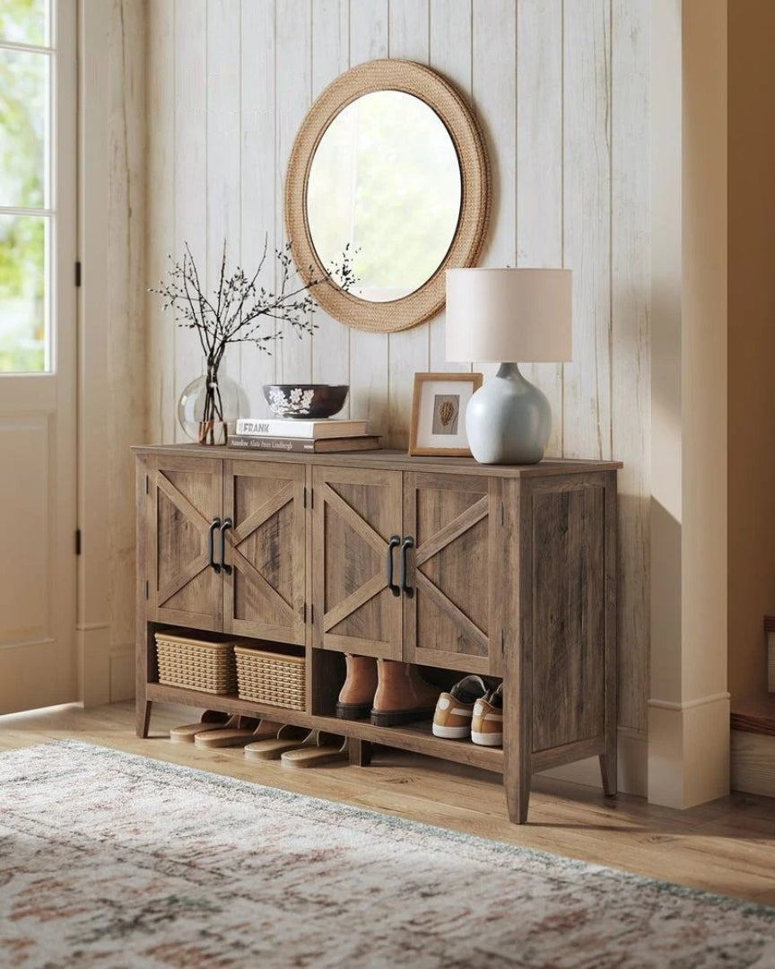 Skoskab med 3 niveauer i landlig stil og justerbar hylde, produktvisning 10 | Noreva Home