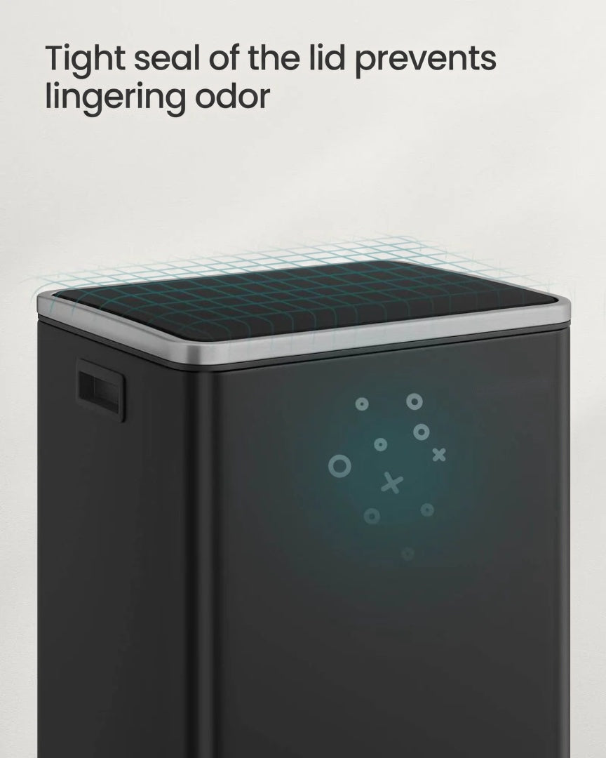 Skraldespand på 13 gallon med pedal, soft close-låg og medfølgende poser, produktvisning 15 | Noreva Home