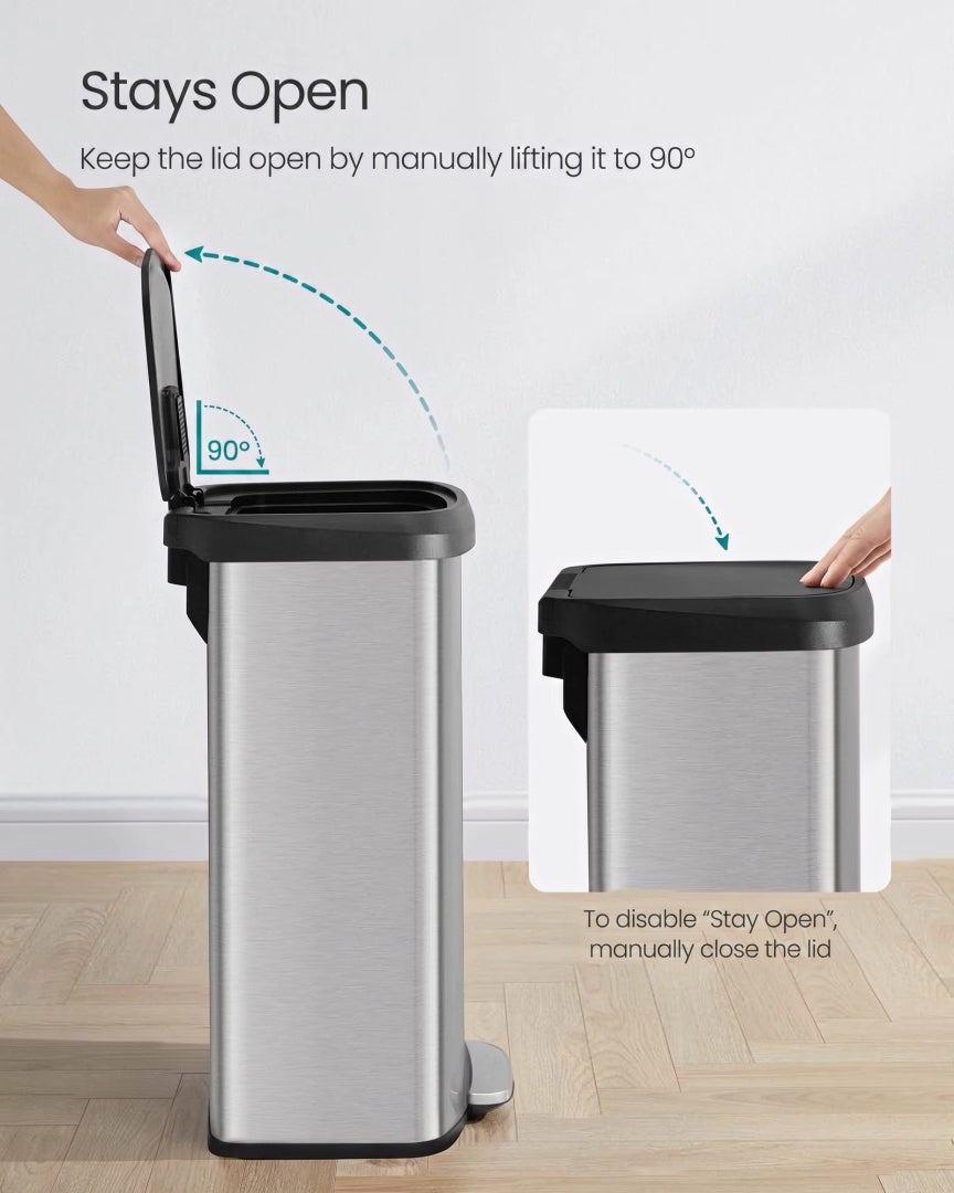 Skraldespand til køkken i rustfrit stål, 21 gallon, med pedal og soft close-låg, produktvisning 6 | Noreva Home