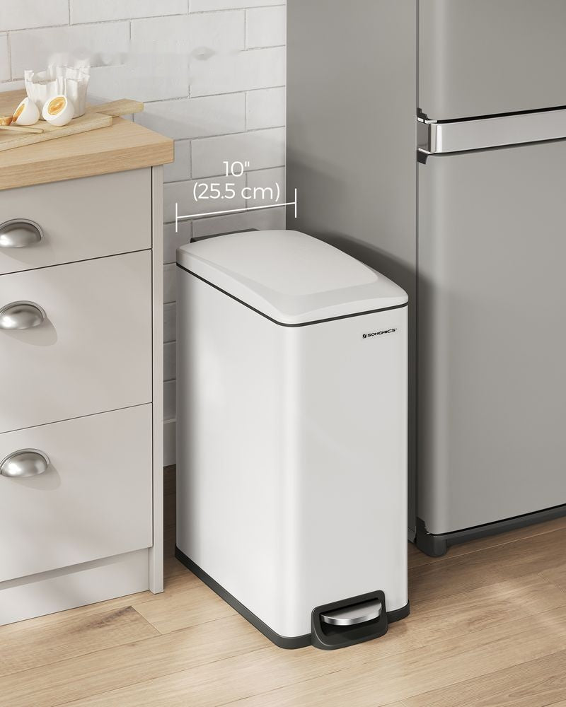 Slank skraldespand på 13 gallon i rustfrit stål med soft close-låg, produktvisning 13 | Noreva Home