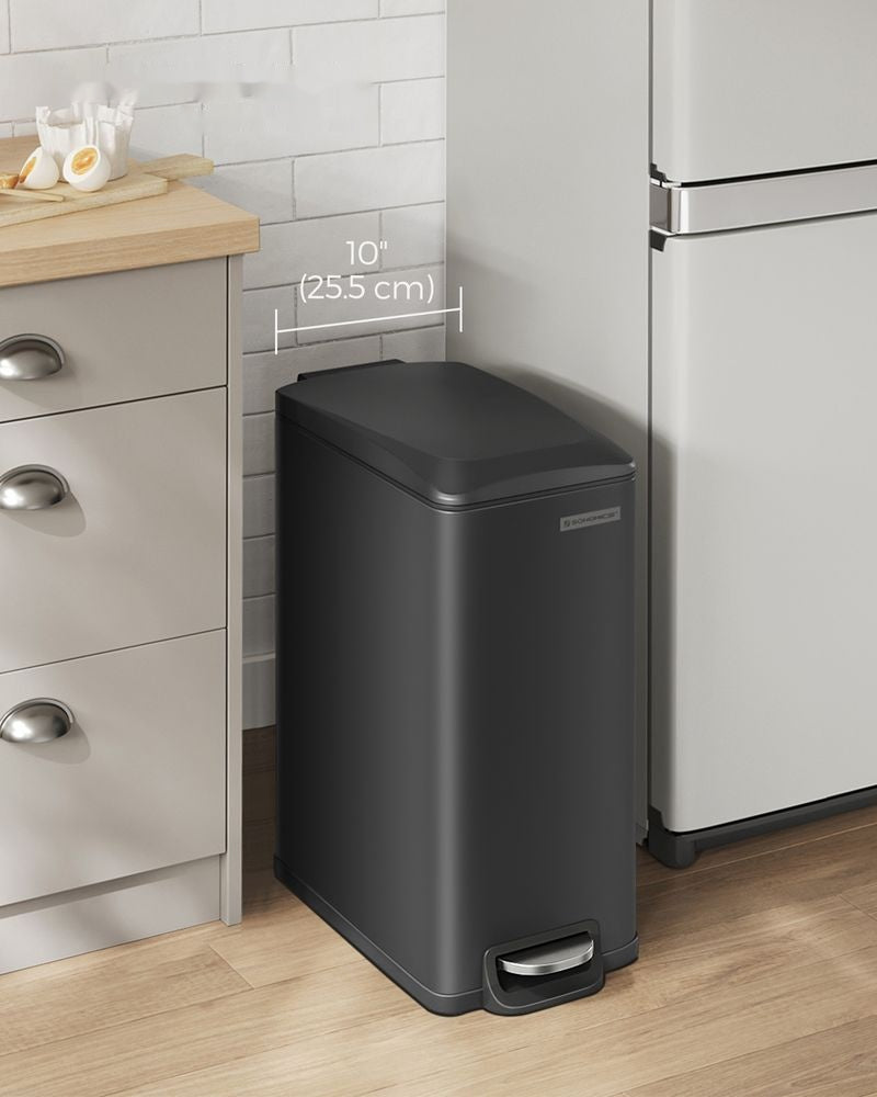 Slank skraldespand på 13 gallon i rustfrit stål med soft close-låg, produktvisning 18 | Noreva Home