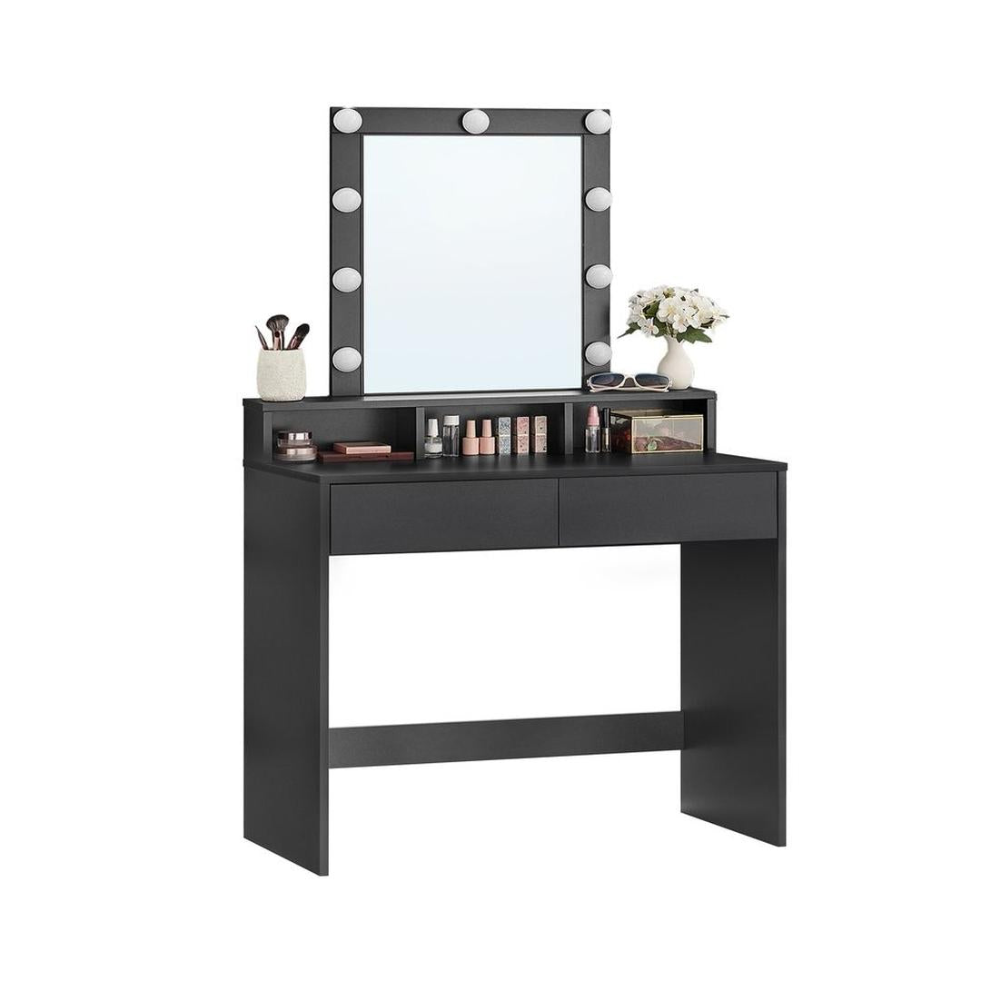 Sminkebord med LED-Belysning – Makeupbord med Spejl og Opbevaring – produktvisning 2 | Noreva Home