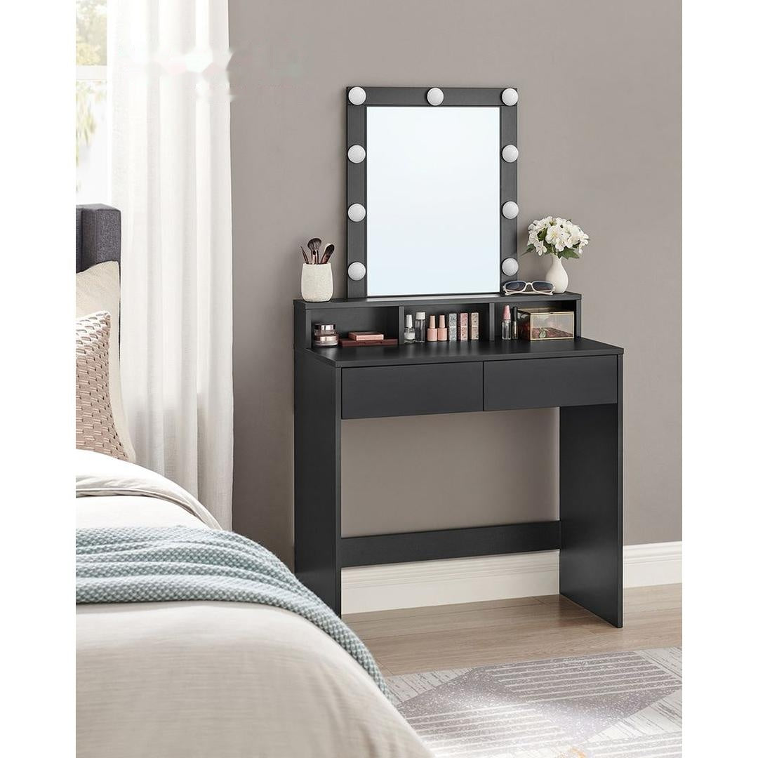 Sminkebord med LED-Belysning – Makeupbord med Spejl og Opbevaring – produktvisning 3 | Noreva Home