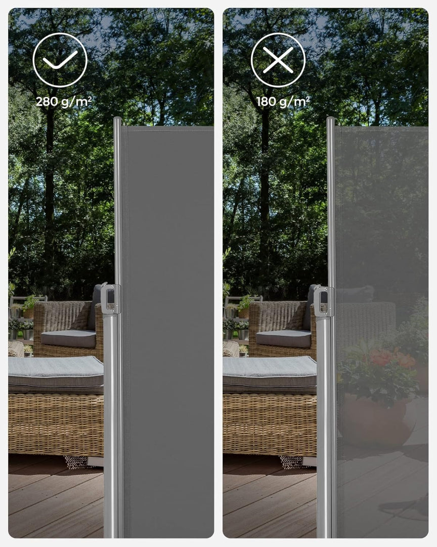 Udtrækkelig sideafskærmning til terrasse og altan – produktvisning 8 | Noreva Home