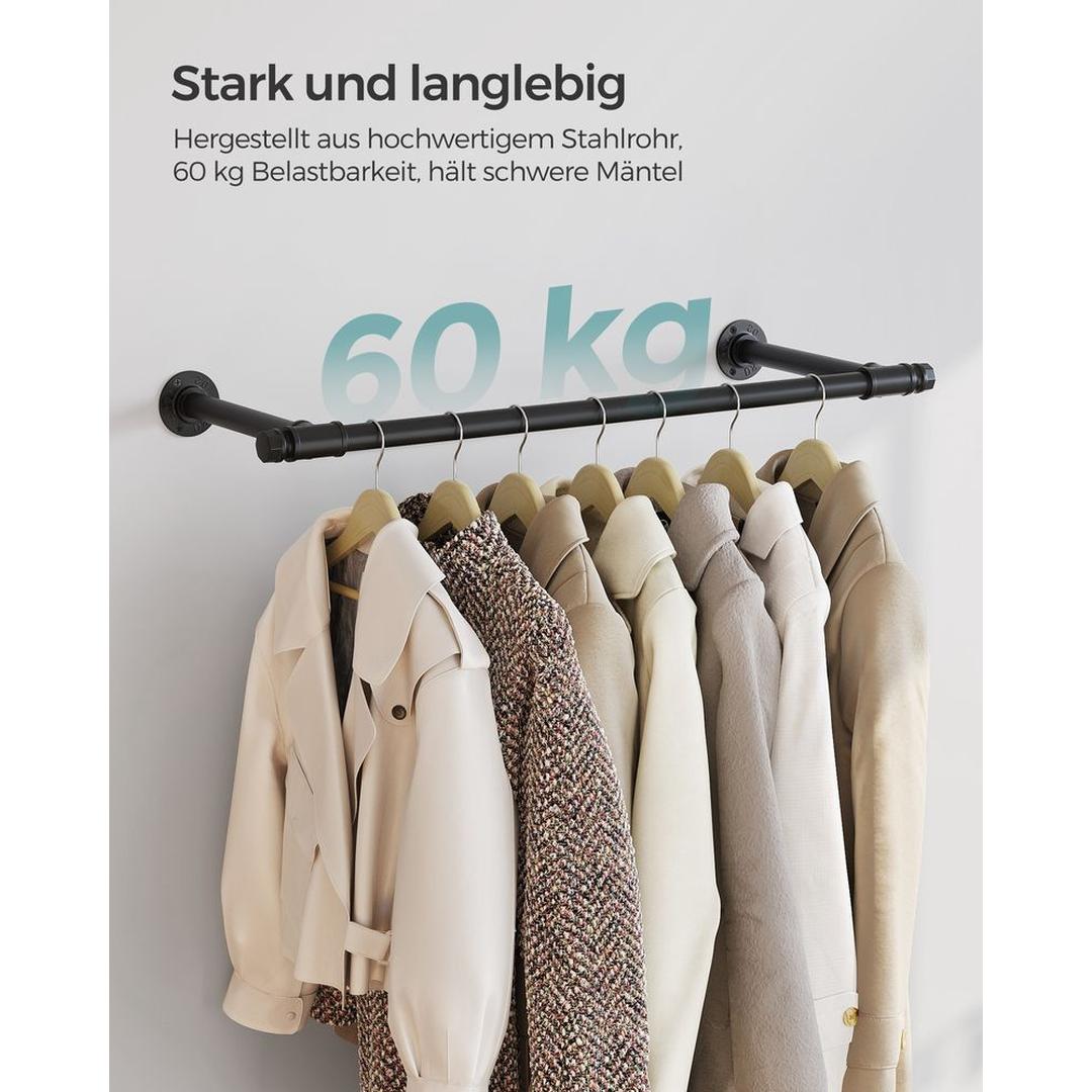 Vægmonteret Tøjstang – 170 cm Bred – Metalstang til Ophængning af Tøj og Jakker – produktvisning 15 | Noreva Home