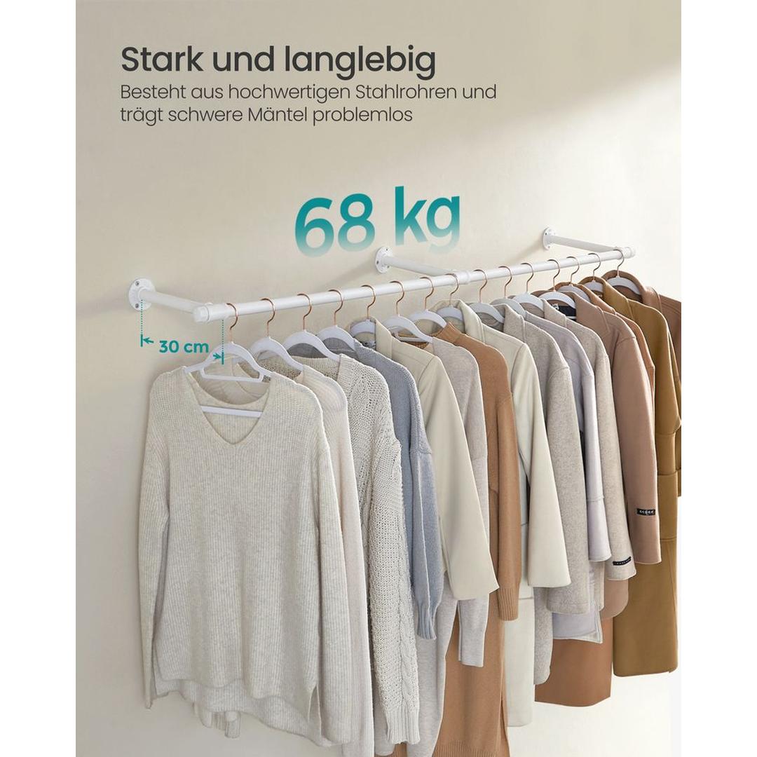 Vægmonteret Tøjstang – 170 cm Bred – Metalstang til Ophængning af Tøj og Jakker – produktvisning 20 | Noreva Home