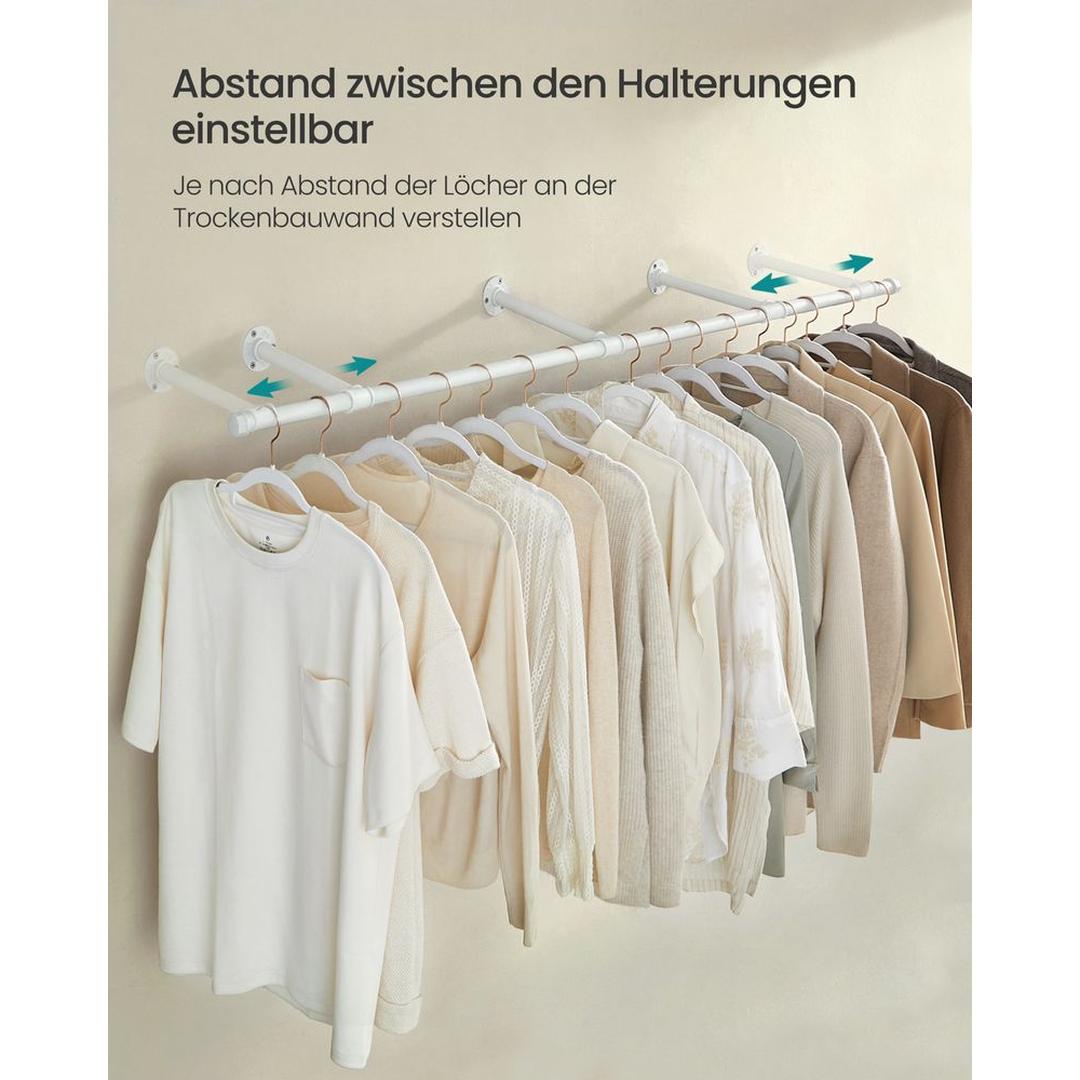 Vægmonteret Tøjstang – 170 cm Bred – Metalstang til Ophængning af Tøj og Jakker – produktvisning 21 | Noreva Home