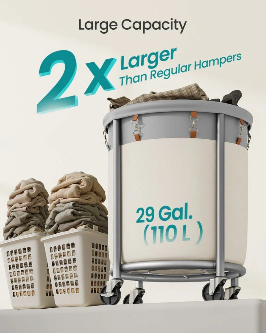 Vasketøjskurv på hjul med aftagelig pose, 29 gallon, 28 in høj, produktvisning 16 | Noreva Home