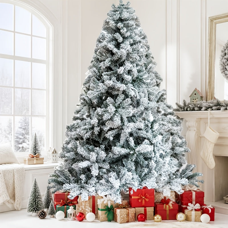 Kunstigt juletræ med sne uden lys, billede 1