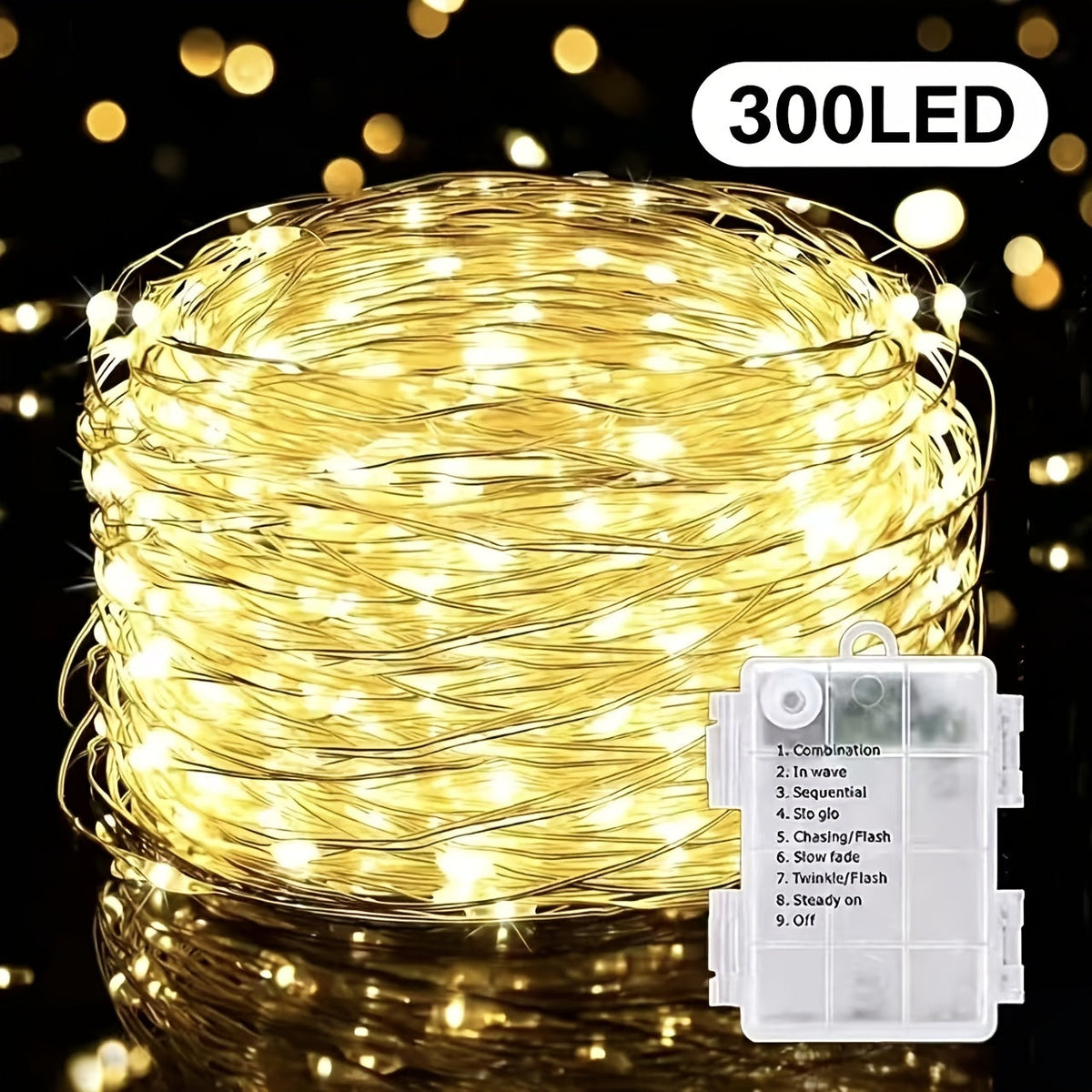 Lyskæde med kobbertråd og mini LED, billede 3