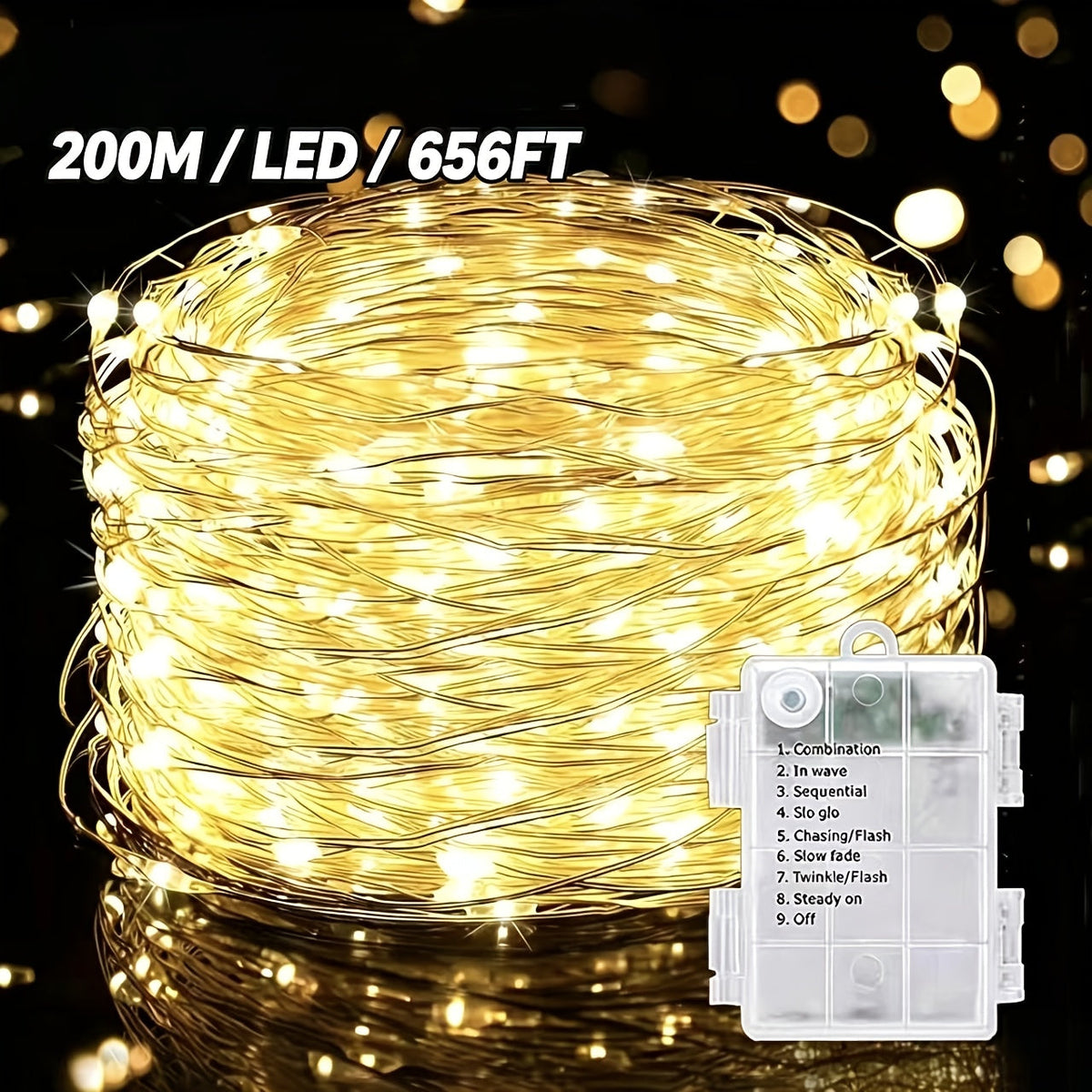 Lyskæde med kobbertråd og mini LED, billede 9