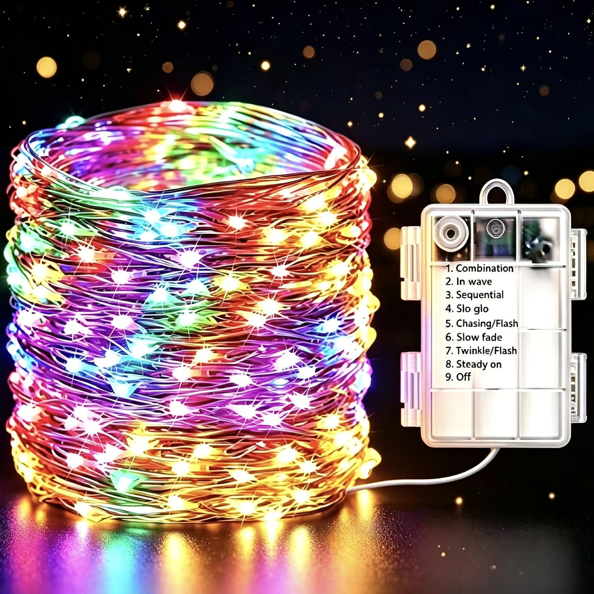 Lyskæde med kobbertråd og mini LED, billede 14