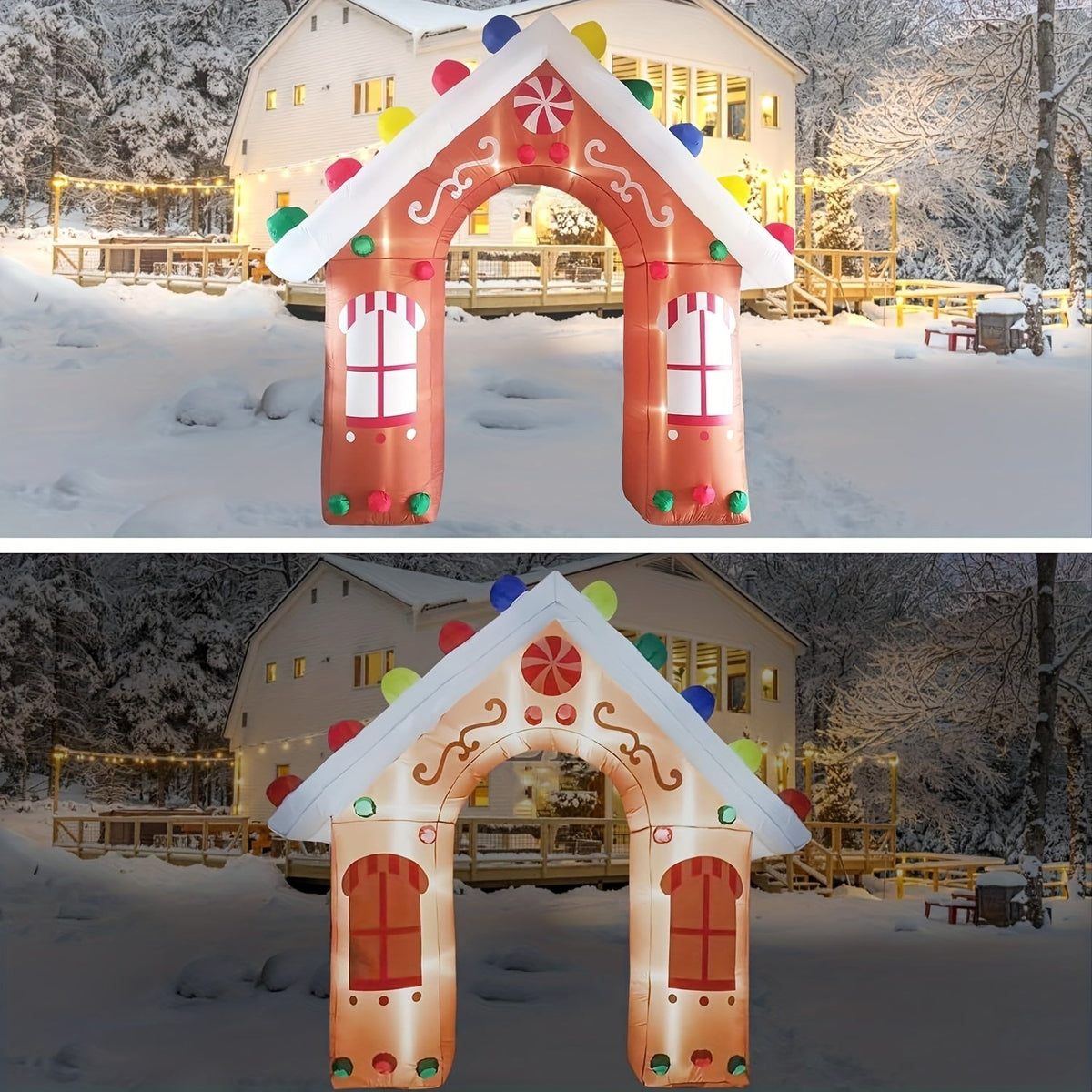 Oppustelig juleport formet som honningkagehus, billede 5