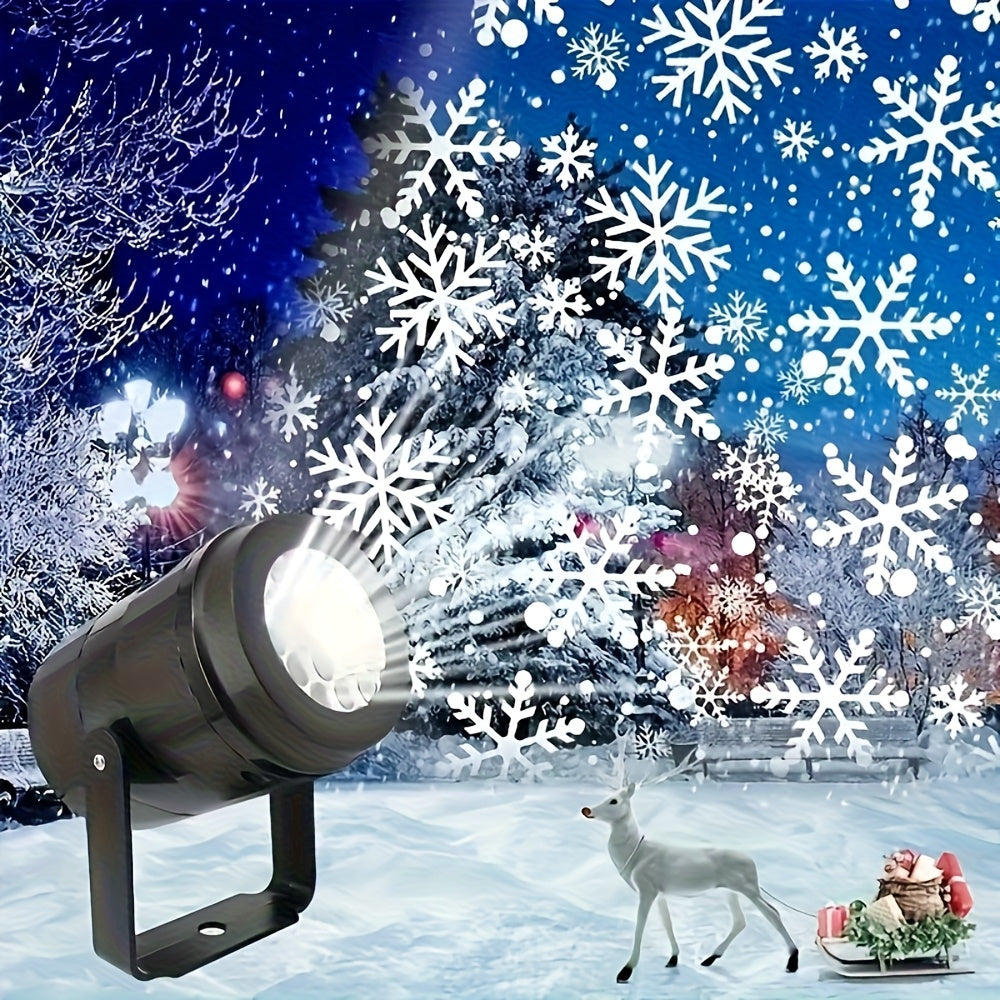 Projektorlampe med snefnug til jul, billede 1