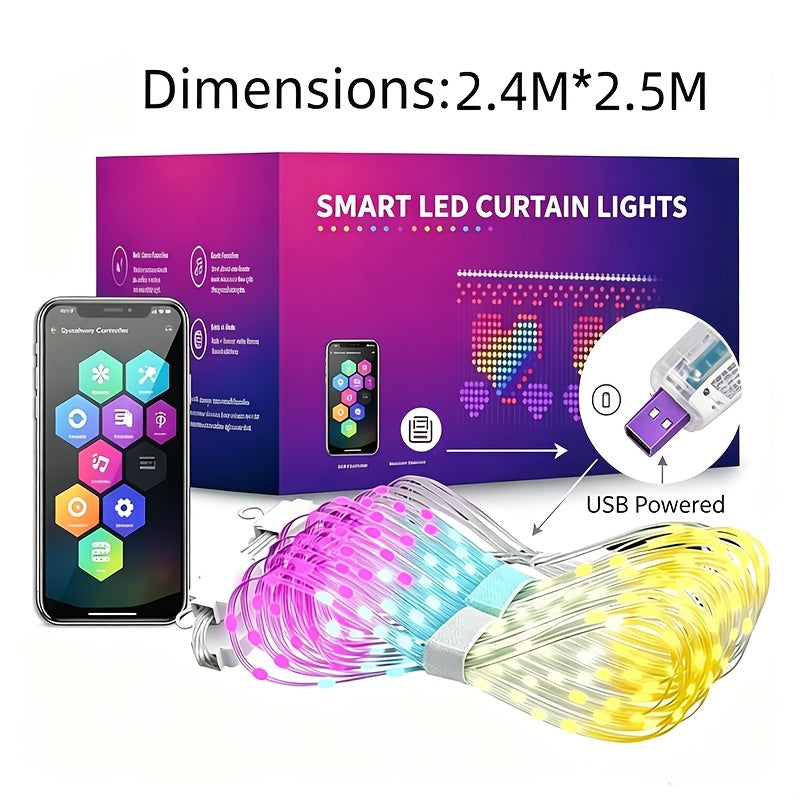Smart RGB-gardinlyskæde til vindue og væg, billede 7