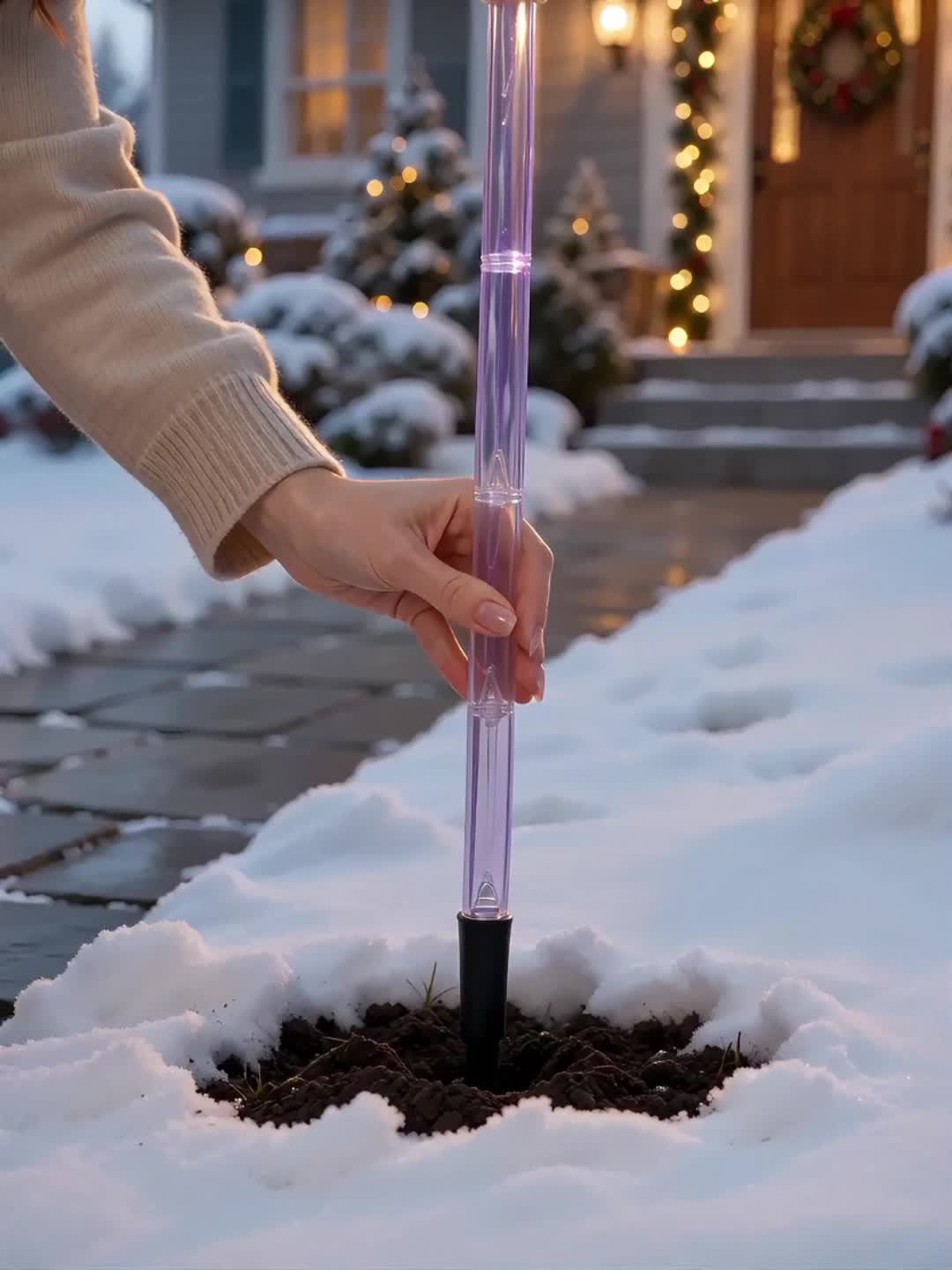 Solcelle julelys med julefigurer til haven, billede 12