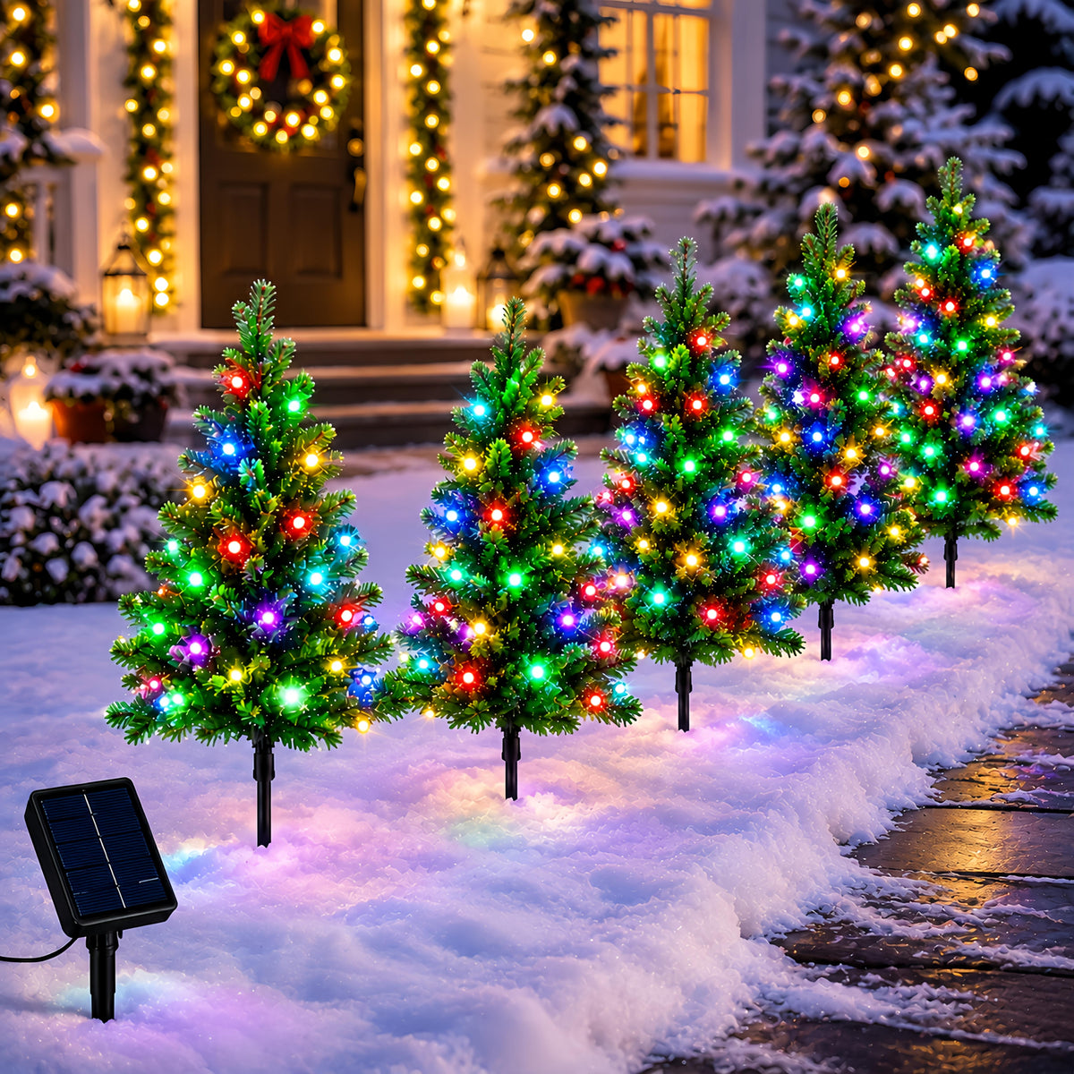 Solcellelampe formet som lille juletræ, billede 4