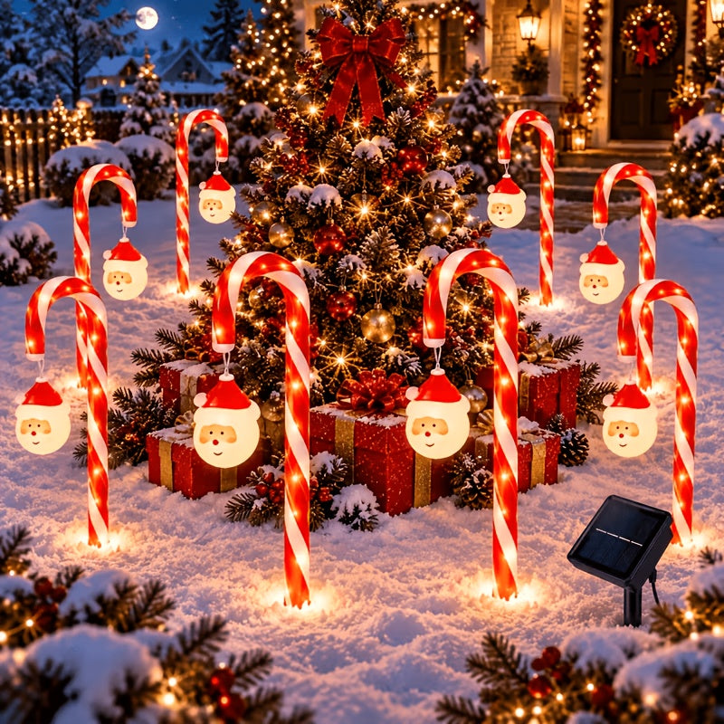 Solcellelampe formet som slikstok til jul, billede 9