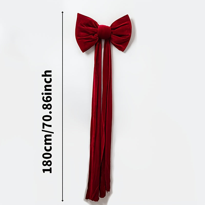 Stor rød julesløjfe i polyester, 180 cm bred, billede 7