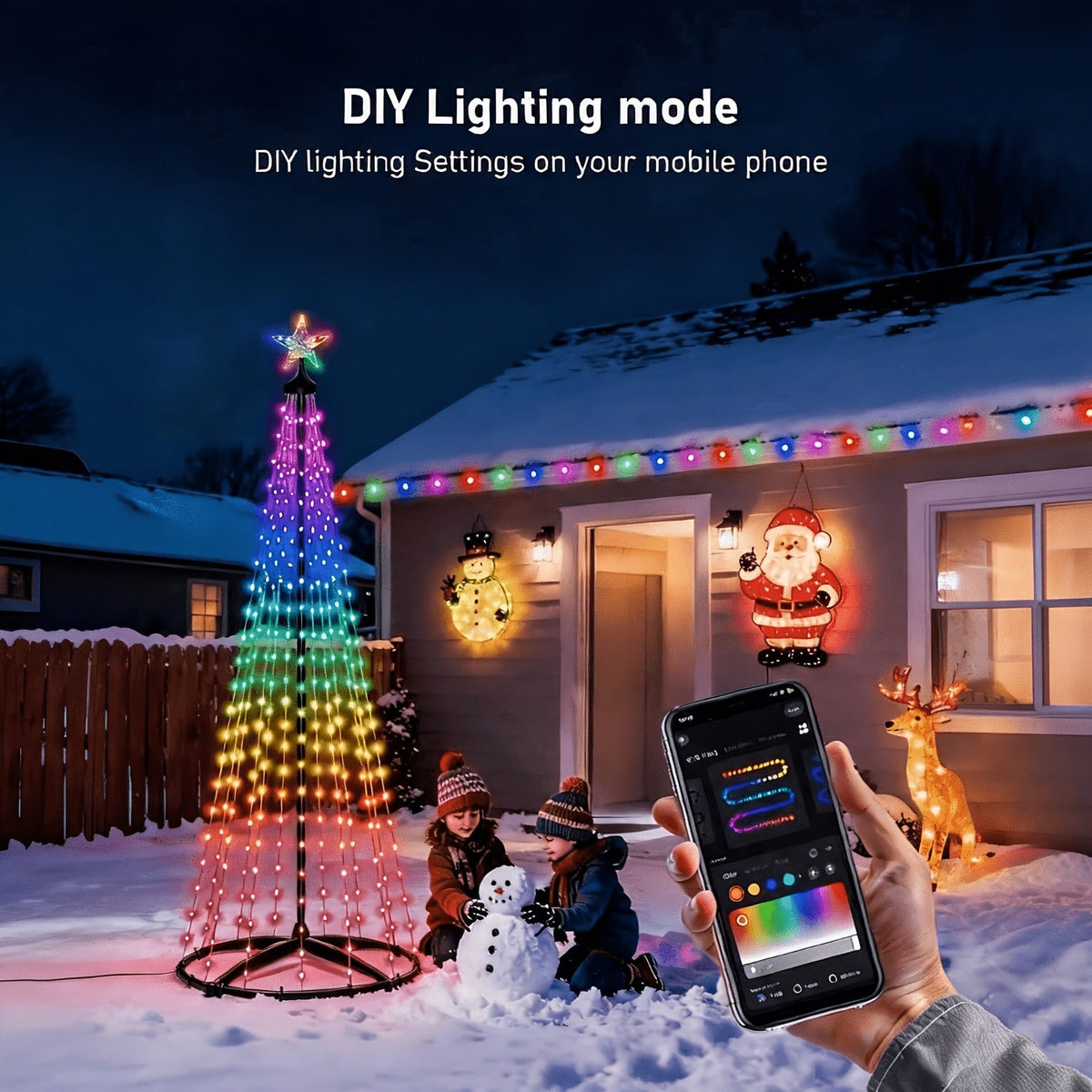 Udendørs lysende juletræ med RGB-LED, billede 9