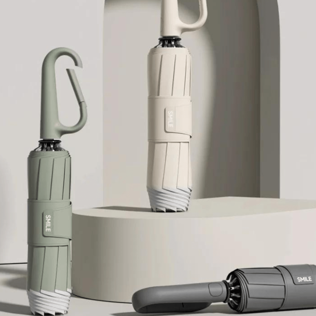 Automatisk kompakt paraply med vindsikkert stel – billede 4
