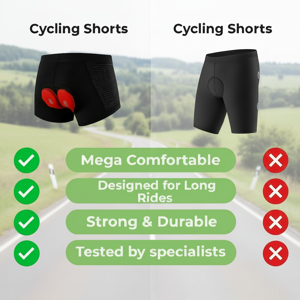 Cykelshorts med flerlaget gelpude til lange ture – billede 4