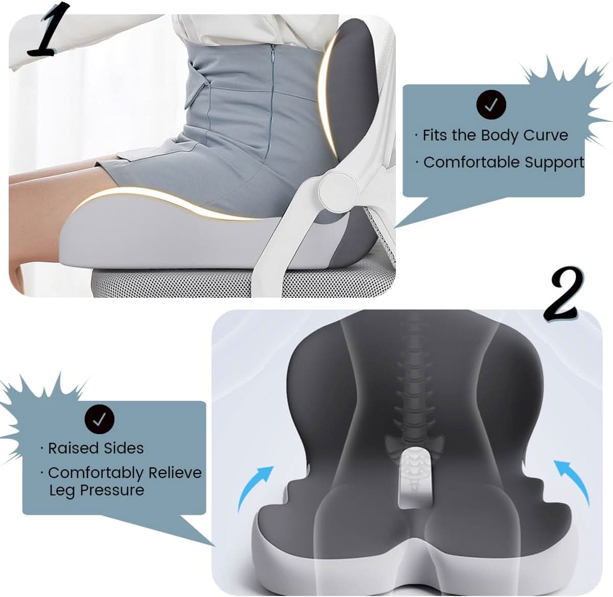 Ergonomisk siddepude i memory foam i syv farver – billede 4