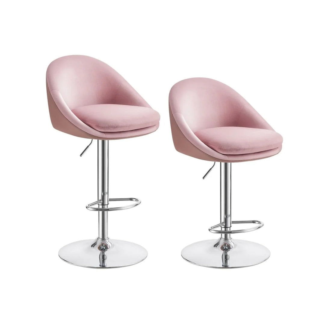 Luksus barstole sæt med 2 justerbare bouclé fløjl