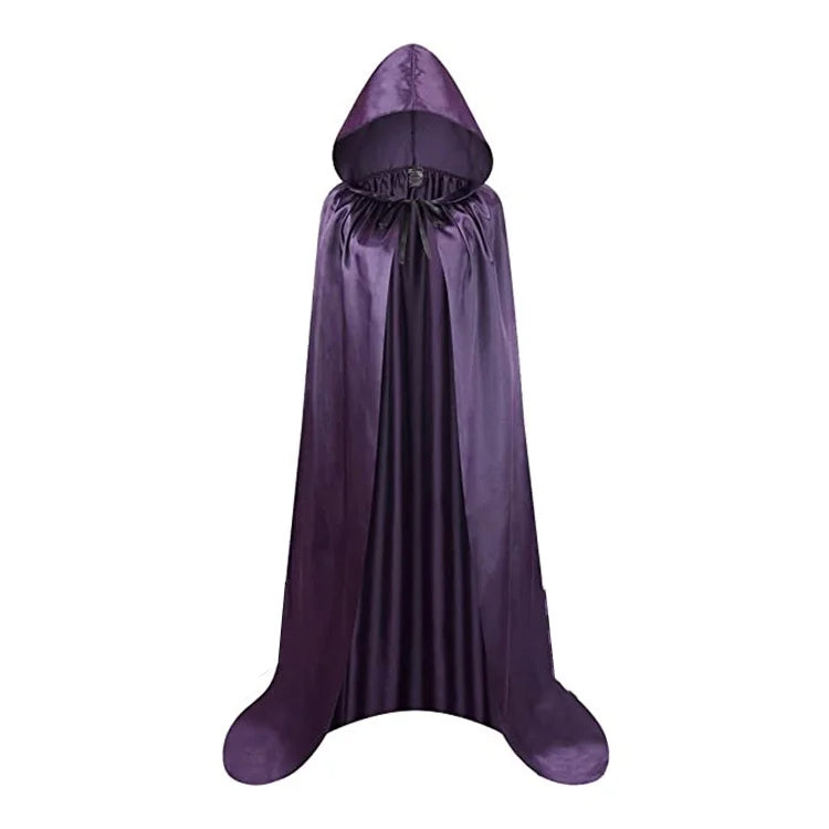 Sort kappe med hætte i fuld længde til halloween og cosplay – billede 3