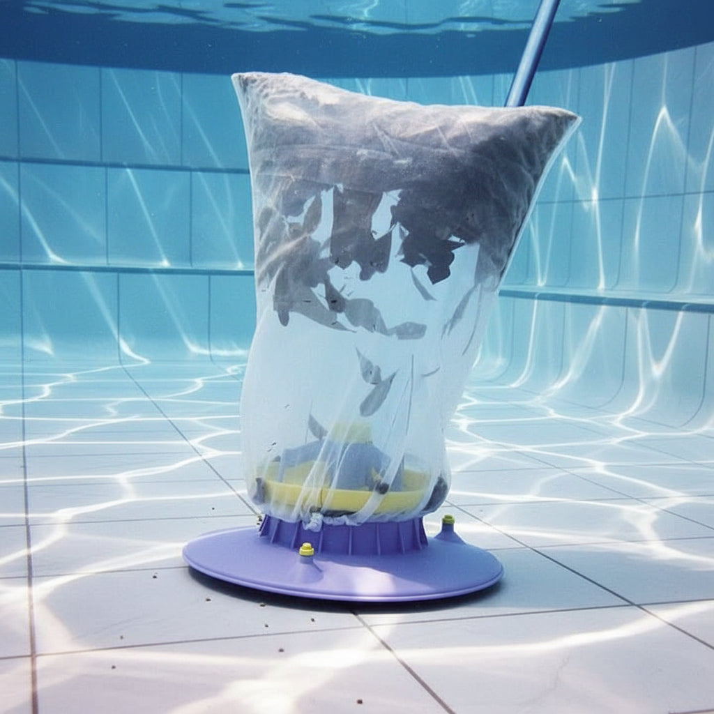 Kemifri poolrenser suger blade op fra bunden af poolen