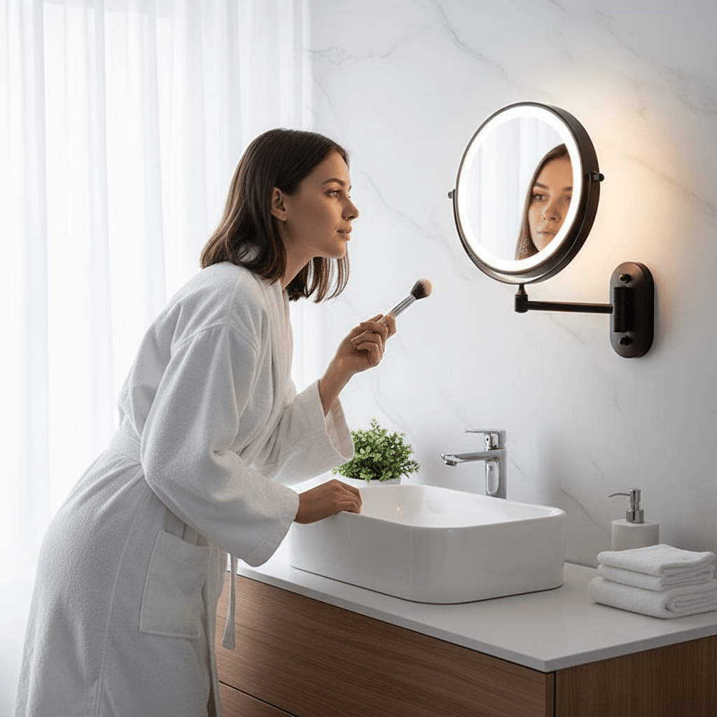 SPEJLGLØD makeupspejl med LED-lys – billede 3