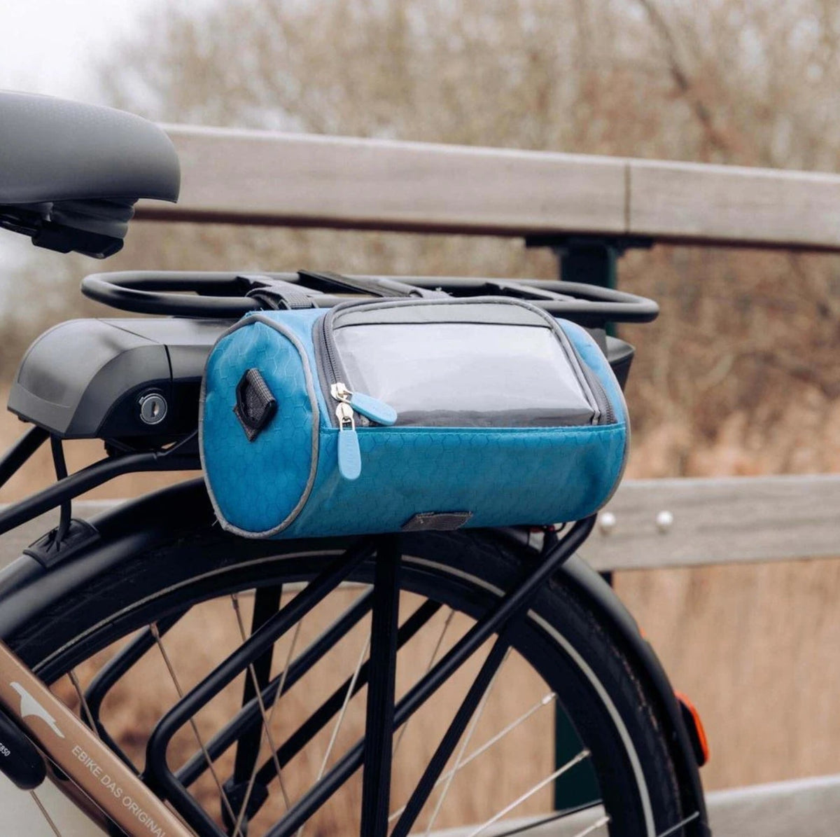 Vandafvisende styrtaske til cykel med gennemsigtigt touchrum – billede 5