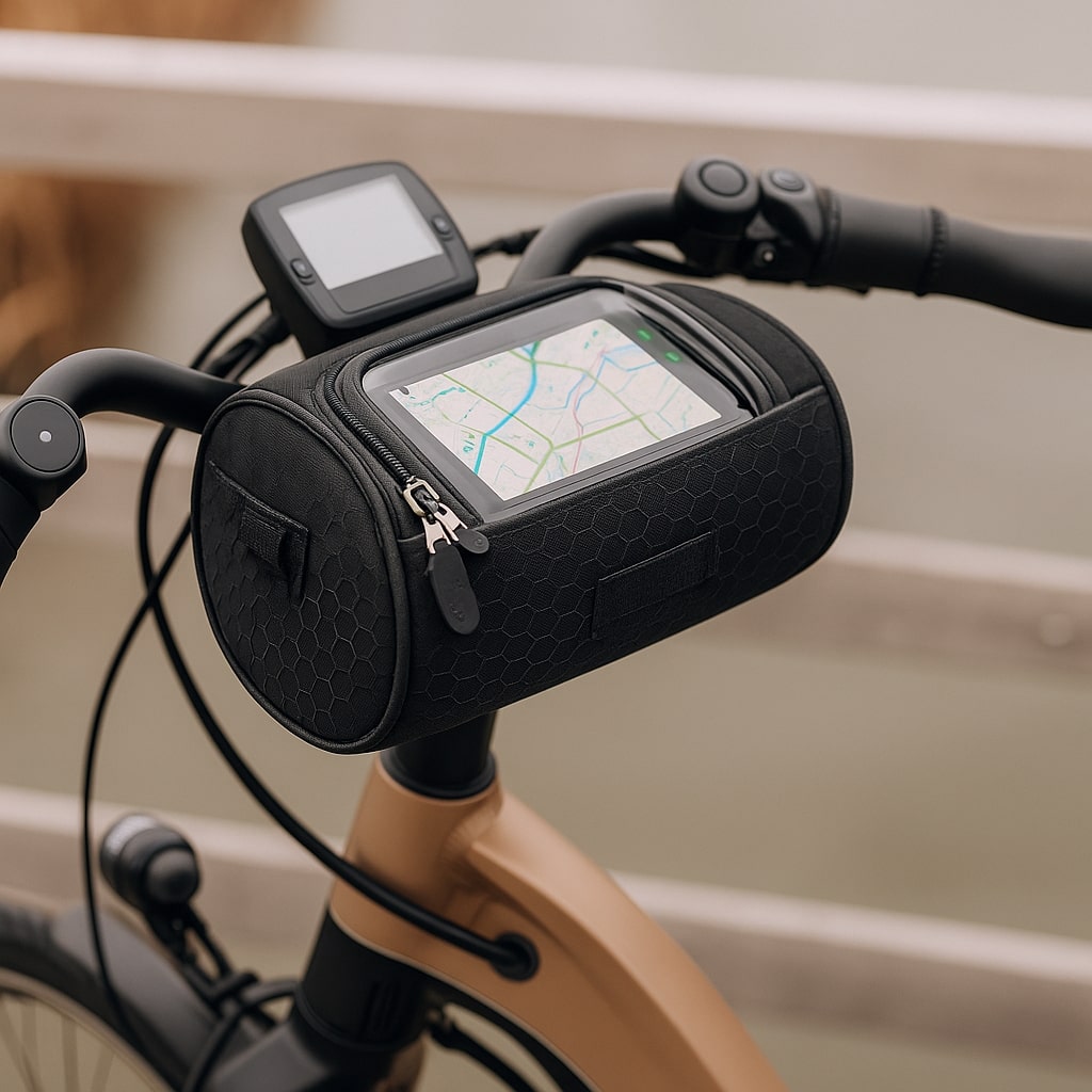 Vandafvisende styrtaske til cykel med gennemsigtigt touchrum – billede 8
