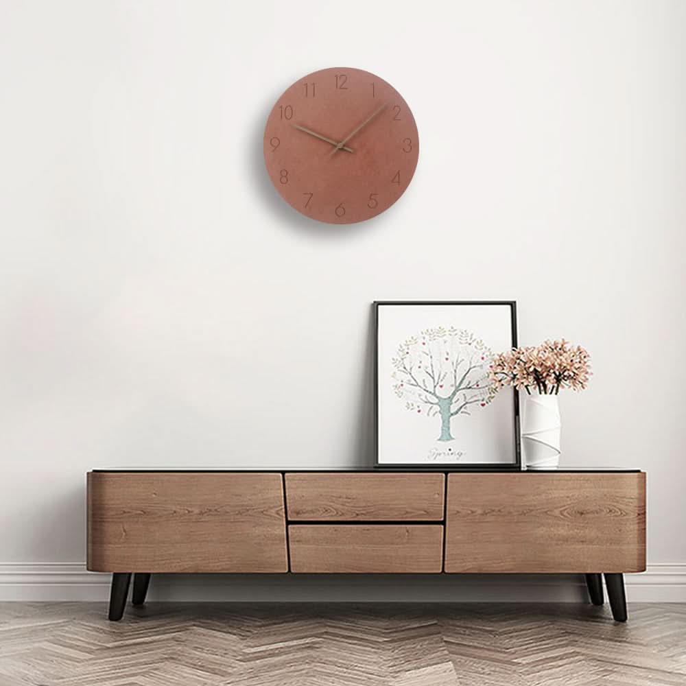 Minimalistisk vægur i nordisk design med trævisere – billede 3