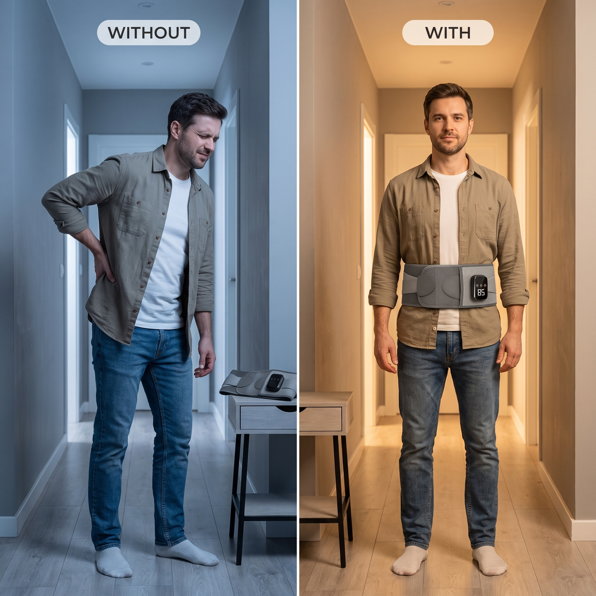 Trådløst varmebælte med vibration til lænden – billede 4