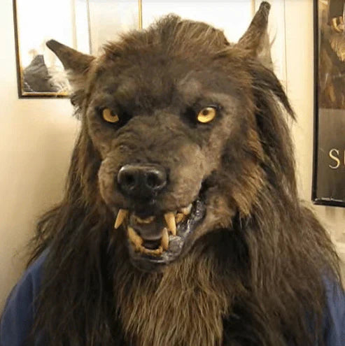 Varulvemaske i silikone og kunstpels til halloweenkostume – billede 5