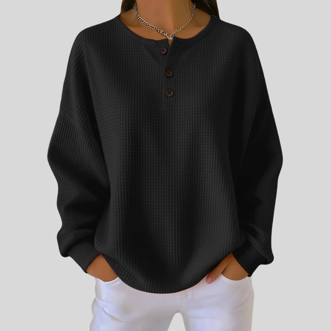 Sweatshirt til damer i dobbeltlags vaffelstof – billede 4