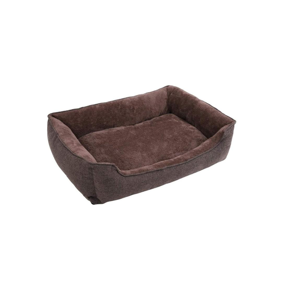 XXL hundeseng ortopædisk – 110 x 75 x 27 cm – aftageligt vaskbart betræk – skridsikker bund – brun