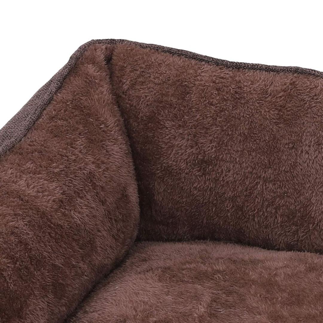 XXL hundeseng ortopædisk – 110 x 75 x 27 cm – aftageligt vaskbart betræk – skridsikker bund – brun