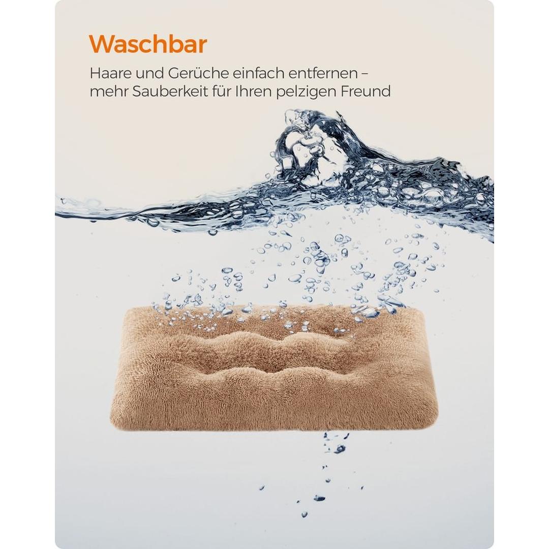 Hundepude 10 cm tyk – plys med skridsikker bund – 80, 95, 110 eller 122 cm – vaskbar