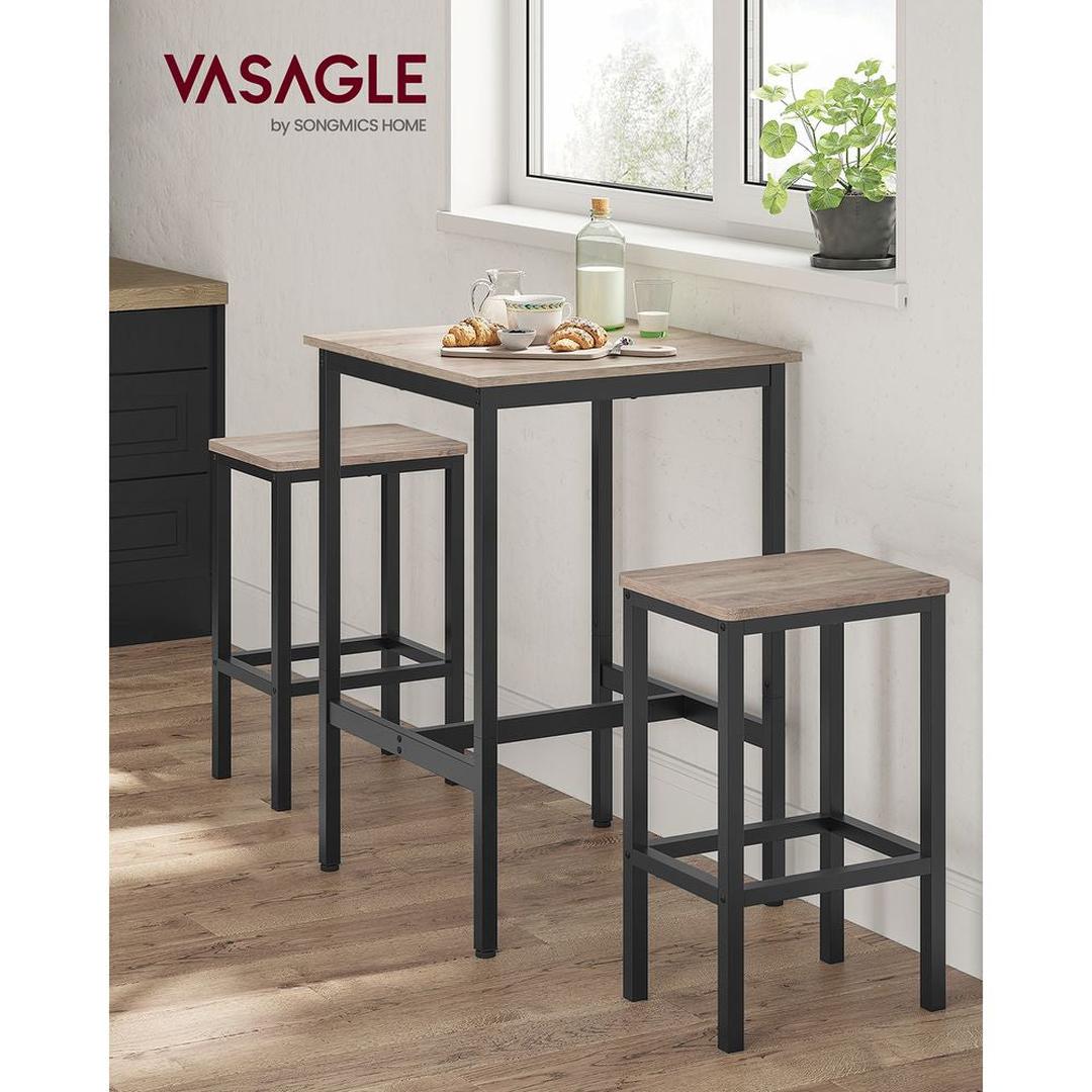 Barbord med stålstel – kvadratisk bord i industriel stil, 60 × 60 × 92 cm