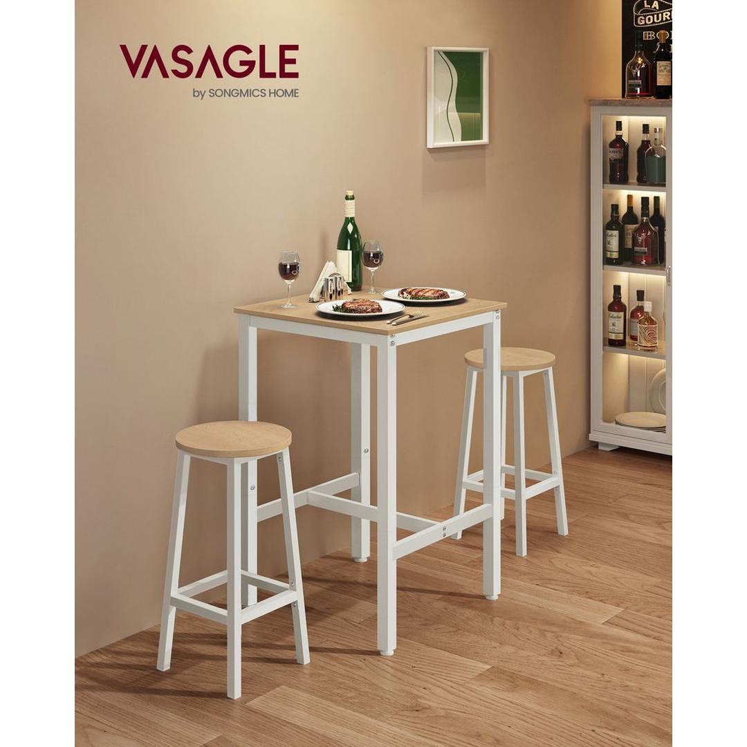 Barbord med stålstel – kvadratisk bord i industriel stil, 60 × 60 × 92 cm