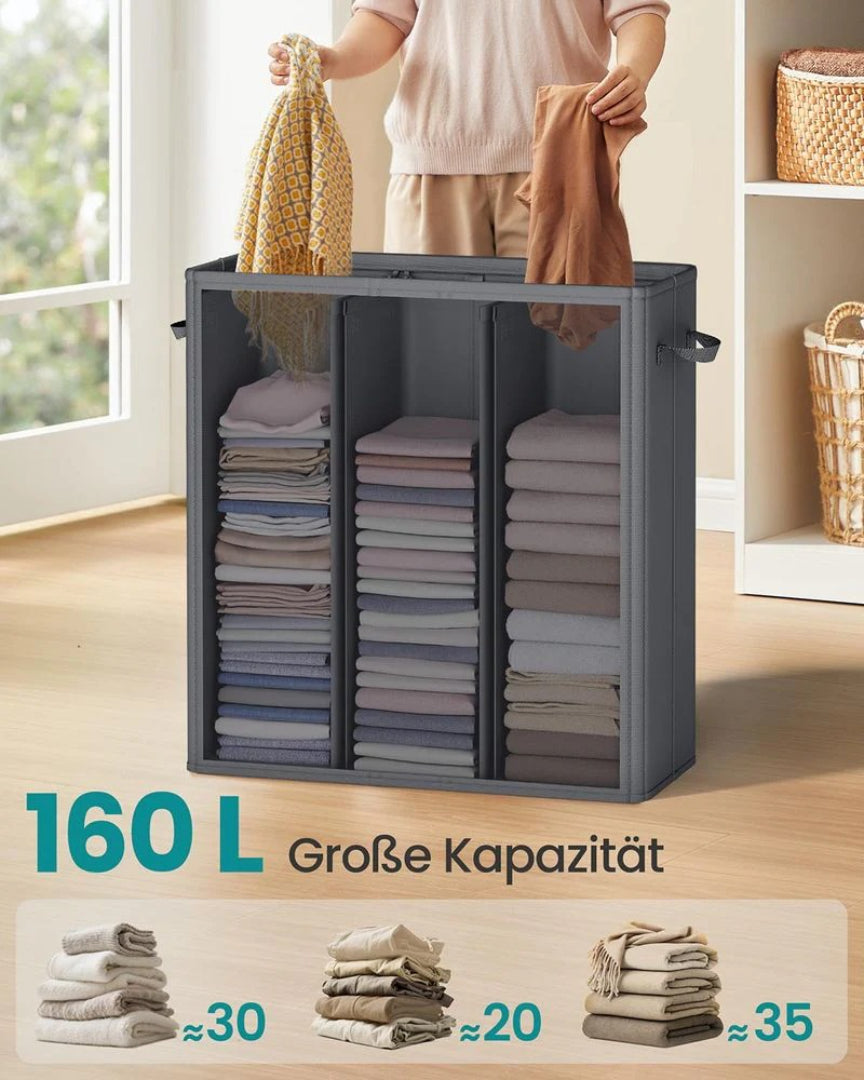 3-delt vasketøjskurv med låg og aftagelig pose