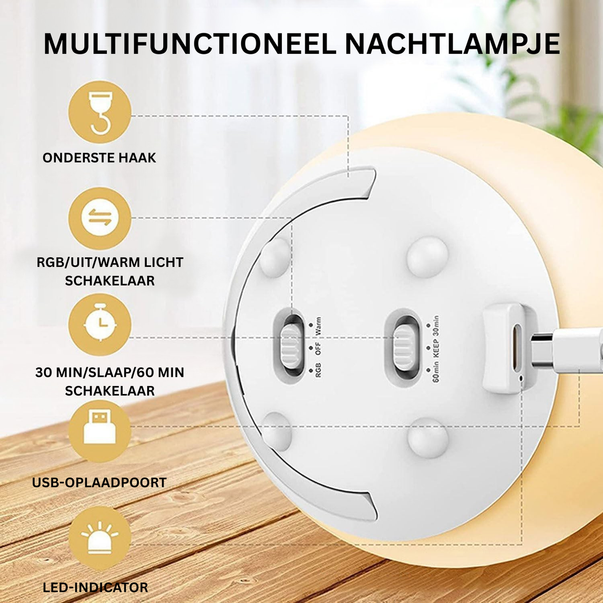 AMMELYS natlampe i silikone – billede 3