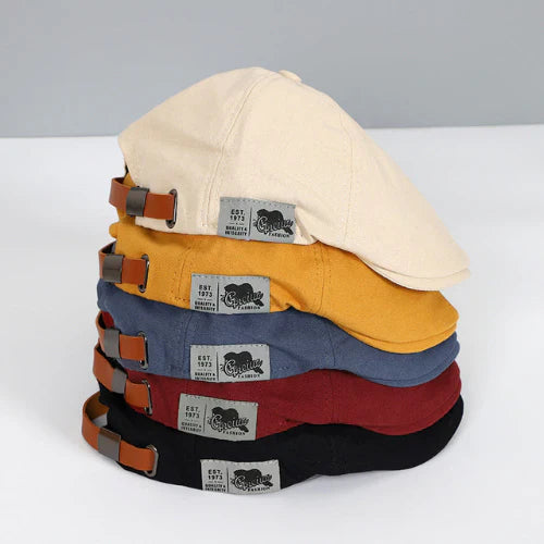 BARETHOLM elegant baret til mænd i sort set fra siden