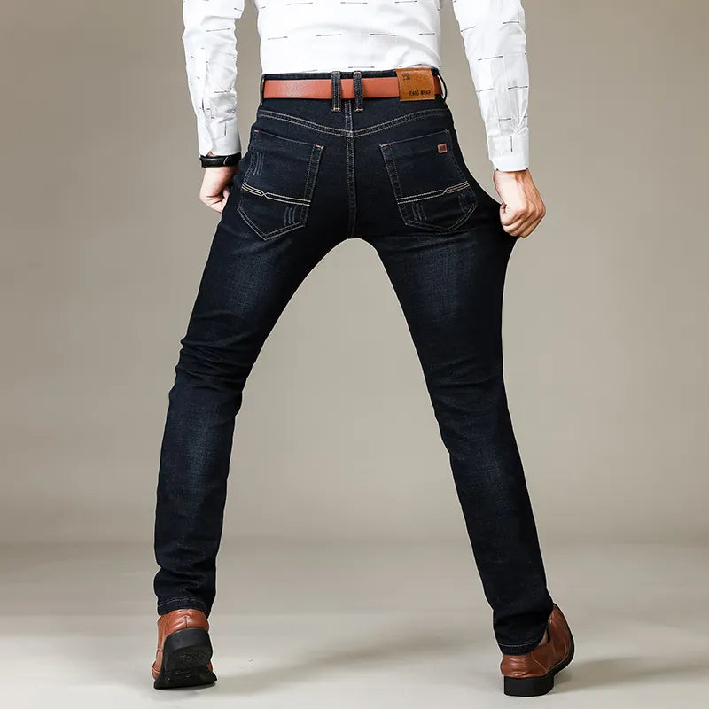 Lige jeans med stretch i holdbart materiale – billede 3